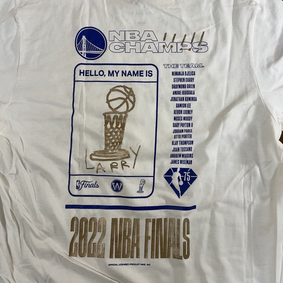 Golden State Warriors Nike 2022 NBA Finals Champion Roster T Shirt Size L XL XXL - Picture 4 of 5